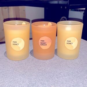 Victoria’s Secret PINK Honey X Honey Ginger 3pc. Candle Bundle